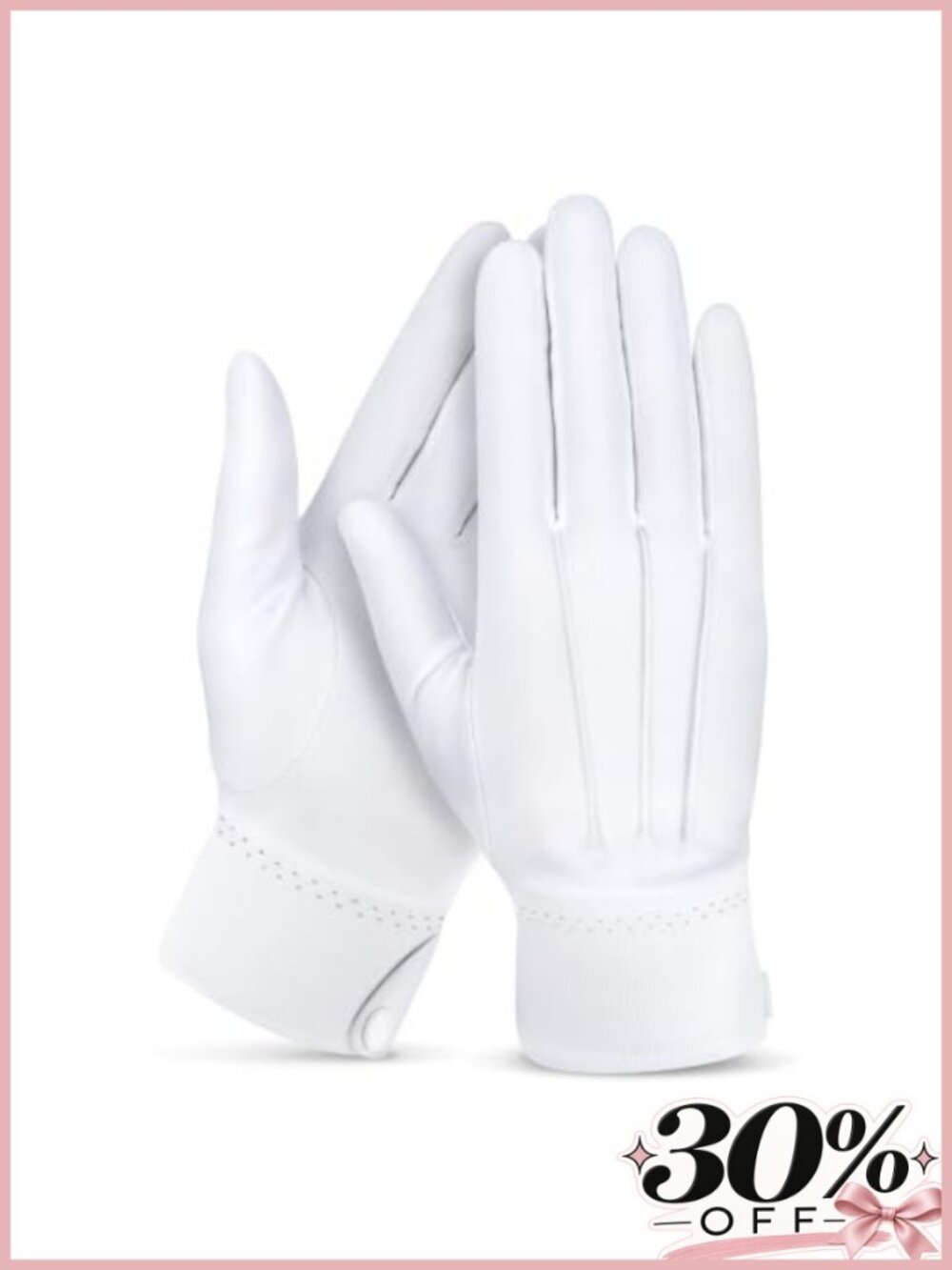 Formal White Cotton Parade Gloves Snap Cuff Uniform Costume Adult